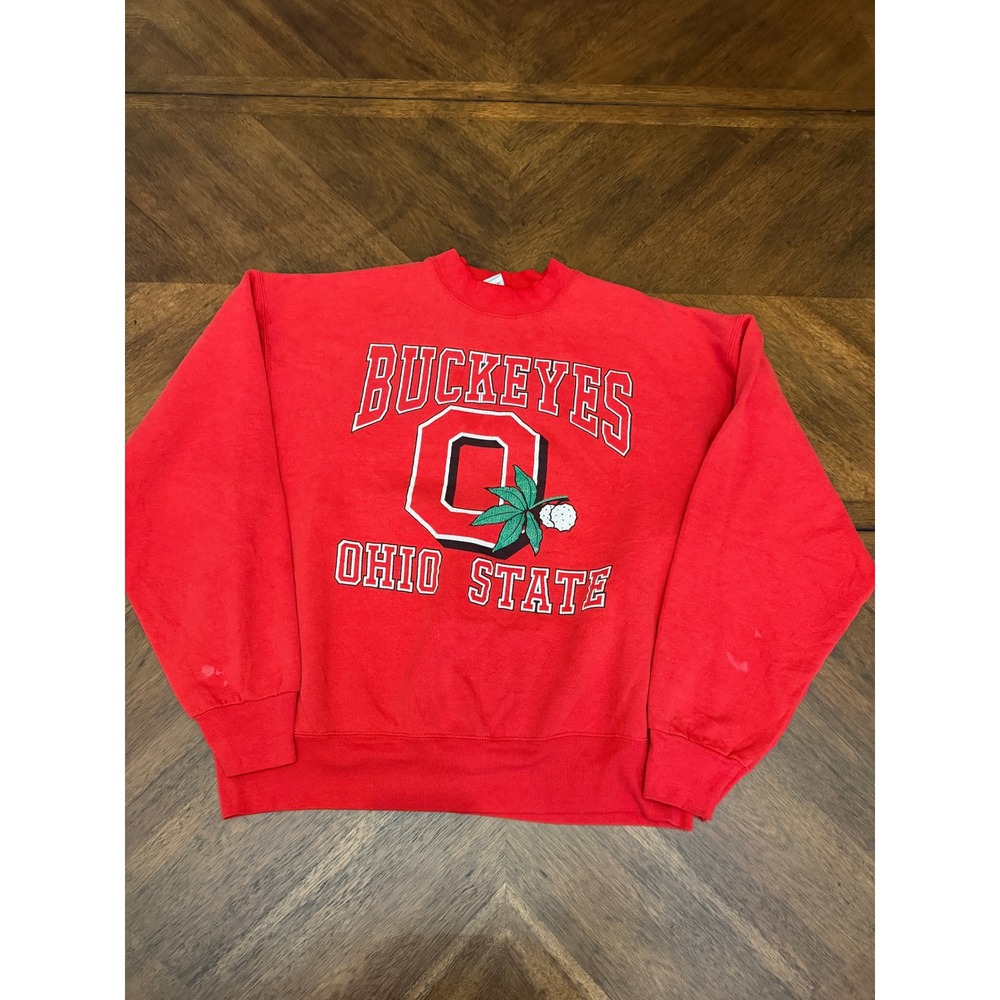 Vintage Ohio State Buckeyes Sweatshirt Fruit of the Loom Red Crewneck XL USA